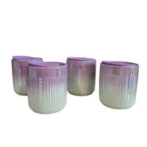 Starbucks Winter 2022 Ceramic Double Wall Purple Iridescent Tumbler 4 count 8oz